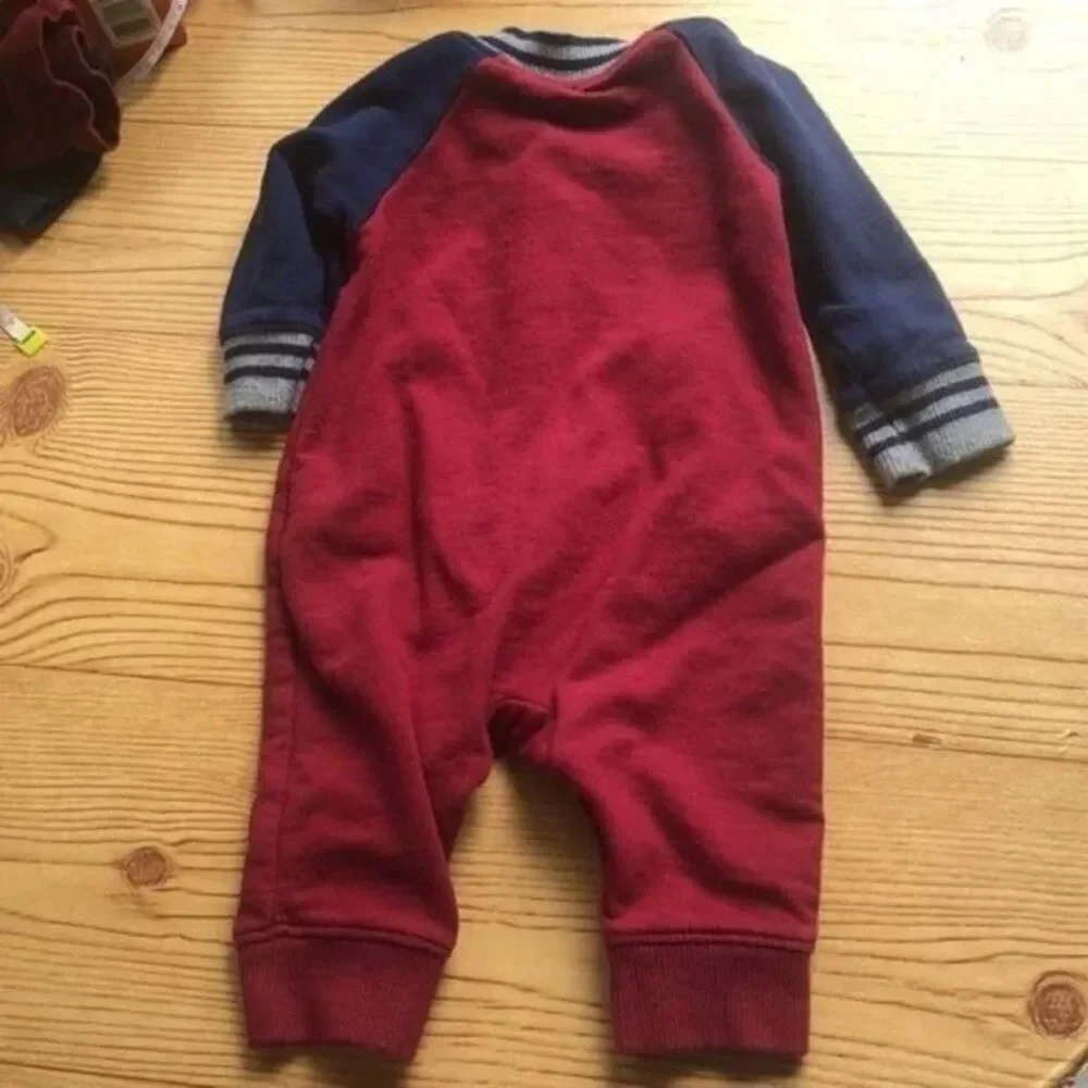 Baby 3M Red & Blue Varsity Baseball Outfit Romper Infant‎ Jumpsuit